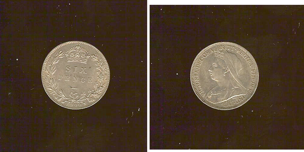 English 6 pence 1900 Unc